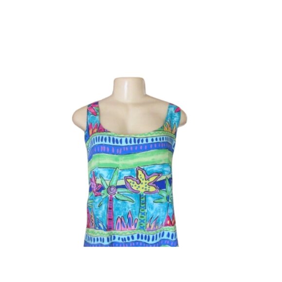 Palm Bay Hawaiian Sleeveless Maxi Tropical Dress Tropical Made In Hawaii Size L - Picture 3 of 6